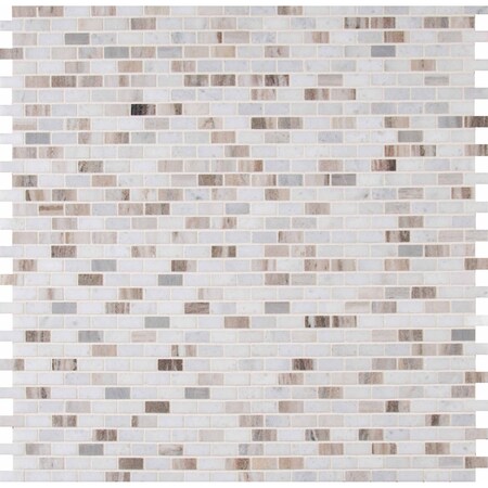 Palisandro Mini Brick 12 In. X 12 In. X 10 Mm Polished Marble Mesh-Mounted Mosaic Tile, 10PK -  MSI, ZOR-MD-0123